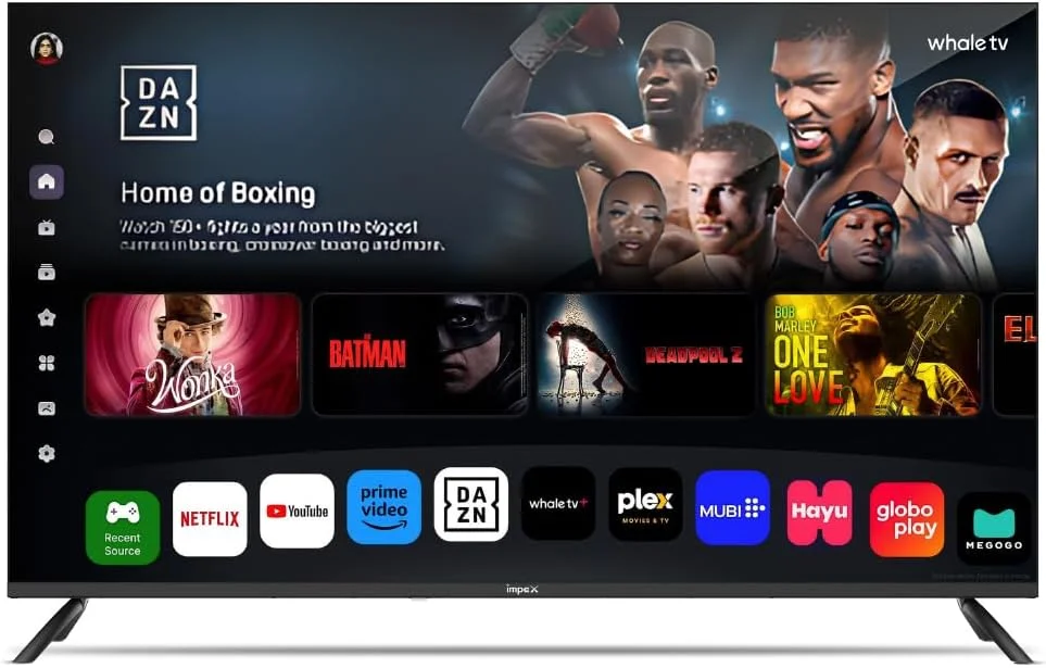 تلویزیون هوشمند 55 اینچی ایمپکس Whale OS مدل (Wios55Q)، تلویزیون UHD 4K، دستیار صوتی هوش مصنوعی ChatGPT، رم 1.5 گیگابایتی، حافظه 8 گیگابایتی، 2x HDMI، 2x USB، زاویه دید 176 درجه، پنل A+، نتفلیکس/پرایم/یوتیوب