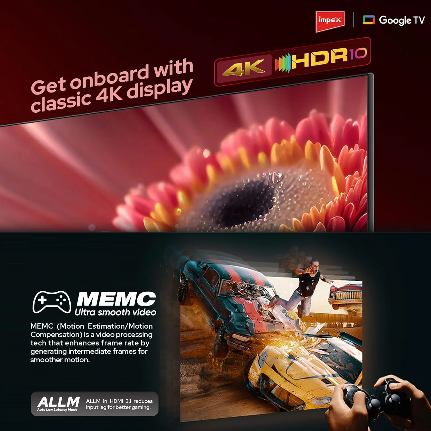 تلویزیون هوشمند 55 اینچی FHD گوگل ایمپکس با Dolby Vision Atmos و Dolby Audio، DTS HD، کروم کست داخلی، 2 گیگابایت رم، 8 گیگابایت رام، HDMI ARC، طراحی فوق العاده باریک با ریموت صوتی، همراه با پایه دیواری - evoQ 55S4RLC2 تلویزیون هوشمند 55 اینچی FHD گوگل ایمپکس با Dolby Vision Atmos و Dolby Audio، DTS HD، کروم کست داخلی، 2 گیگابایت رم، 8 گیگابایت رام، HDMI ARC، طراحی فوق العاده باریک با ریموت صوتی، همراه با پایه دیواری - evoQ 55S4RLC2