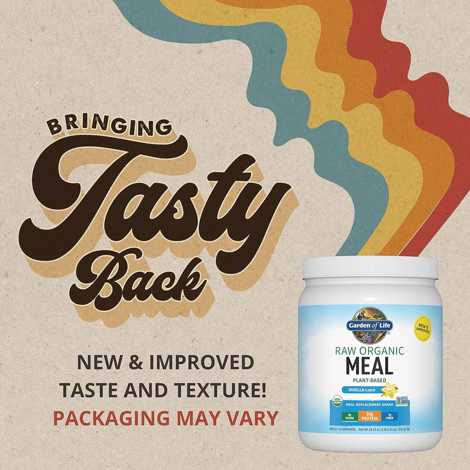 پودر جایگزین وعده غذایی Garden of Life با طعم وانیل، 14 سروینگ، پودر پروتئین گیاهی ارگانیک و خام، وگان، بدون گلوتن پودر جایگزین وعده غذایی Garden of Life با طعم وانیل، 14 سروینگ، پودر پروتئین گیاهی ارگانیک و خام، وگان، بدون گلوتن