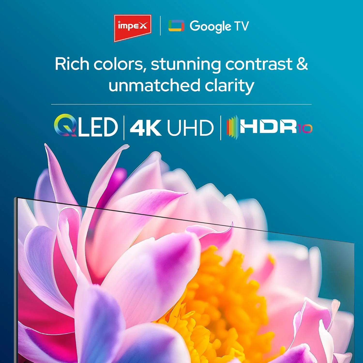 تلویزیون 55 اینچی QLED گوگل Impex مدل evoQ (55S4QLC2R120)، تلویزیون 4K Ultra HD، دالبی ویژن و اتموس، 120 هرتز DLG، ریموت کنترل صوتی، eARC، ALLM، بلوتوث/WiFi، دارای پایه دیواری
