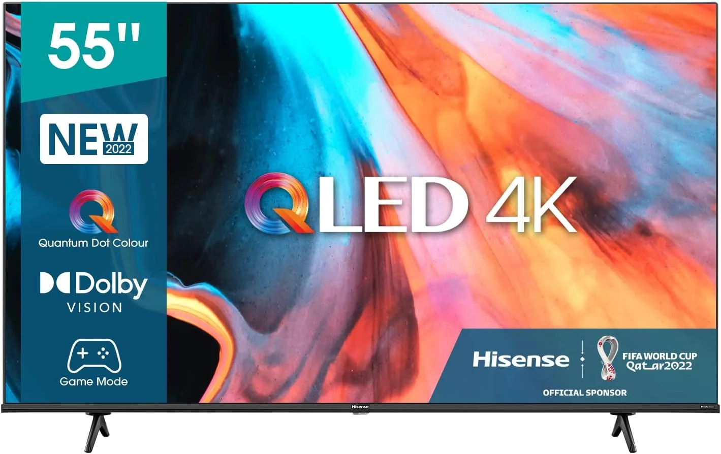 تلویزیون هوشمند 55 اینچ هایسنس 4K QLED VIDAA با فناوری Quantum Dot Colour، Dolby Vision HDR، DTS Virtual X، بلوتوث و Wi-Fi (مدل 2022) - نسخه بین المللی