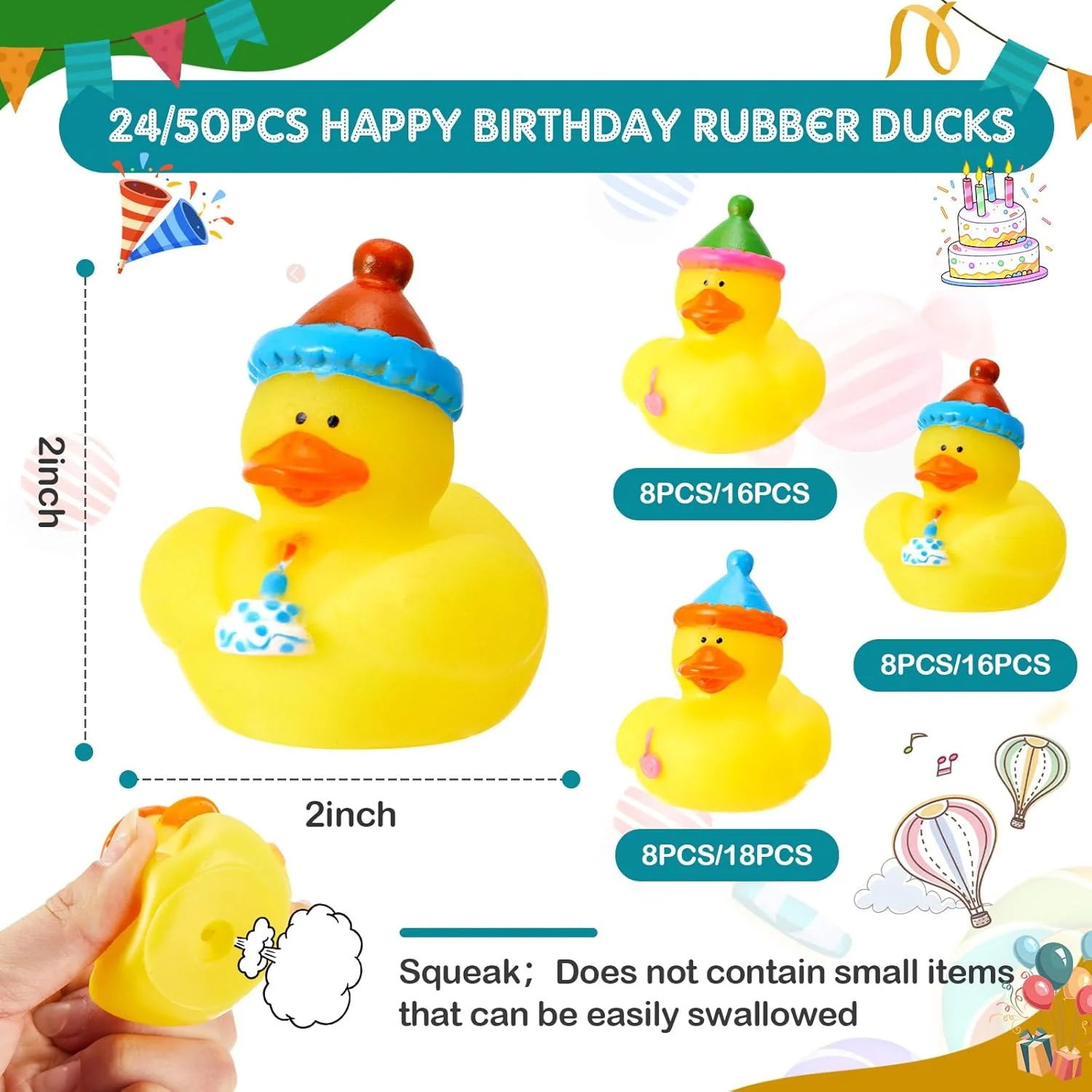 اردک های لاستیکی تولد دکین، 50 عددی، اردک های لاستیکی کوچک 2 اینچی، اسباب بازی حمام ایمن، هدیه جشن تولد برای حمام نوزاد، استخر، سال نو، کریسمس اردک های لاستیکی تولد دکین، 50 عددی، اردک های لاستیکی کوچک 2 اینچی، اسباب بازی حمام ایمن، هدیه جشن تولد برای حمام نوزاد، استخر، سال نو، کریسمس