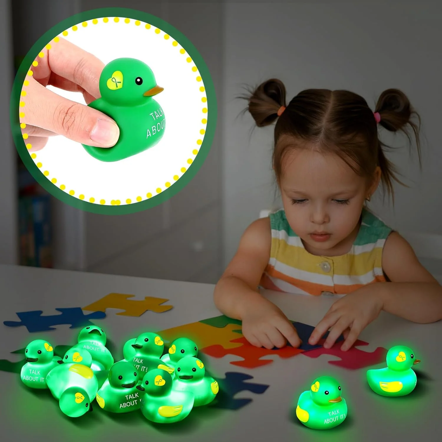 اردک های لاستیکی روشنایی دار Deekin، بسته 100 عددی، آگاهی از سلامت روان، روبان سبز 2 اینچی، اردک های لاستیکی کوچک و بامزه، اسباب بازی درخشان، هدیه برای مهمانی های جمع آوری کمک های مالی اردک های لاستیکی روشنایی دار Deekin، بسته 100 عددی، آگاهی از سلامت روان، روبان سبز 2 اینچی، اردک های لاستیکی کوچک و بامزه، اسباب بازی درخشان، هدیه برای مهمانی های جمع آوری کمک های مالی