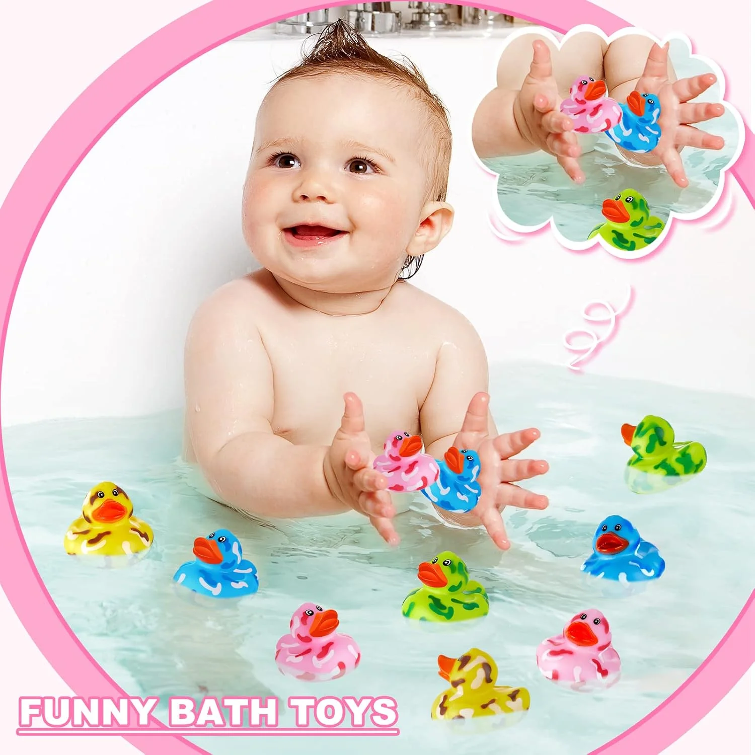 اردک های لاستیکی طرح استتار 6.3 سانتی متری دکین، مناسب برای تزئین خودرو، هدیه و فعالیت های استخر (بسته 16 عددی) اردک های لاستیکی طرح استتار 6.3 سانتی متری دکین، مناسب برای تزئین خودرو، هدیه و فعالیت های استخر (بسته 16 عددی)