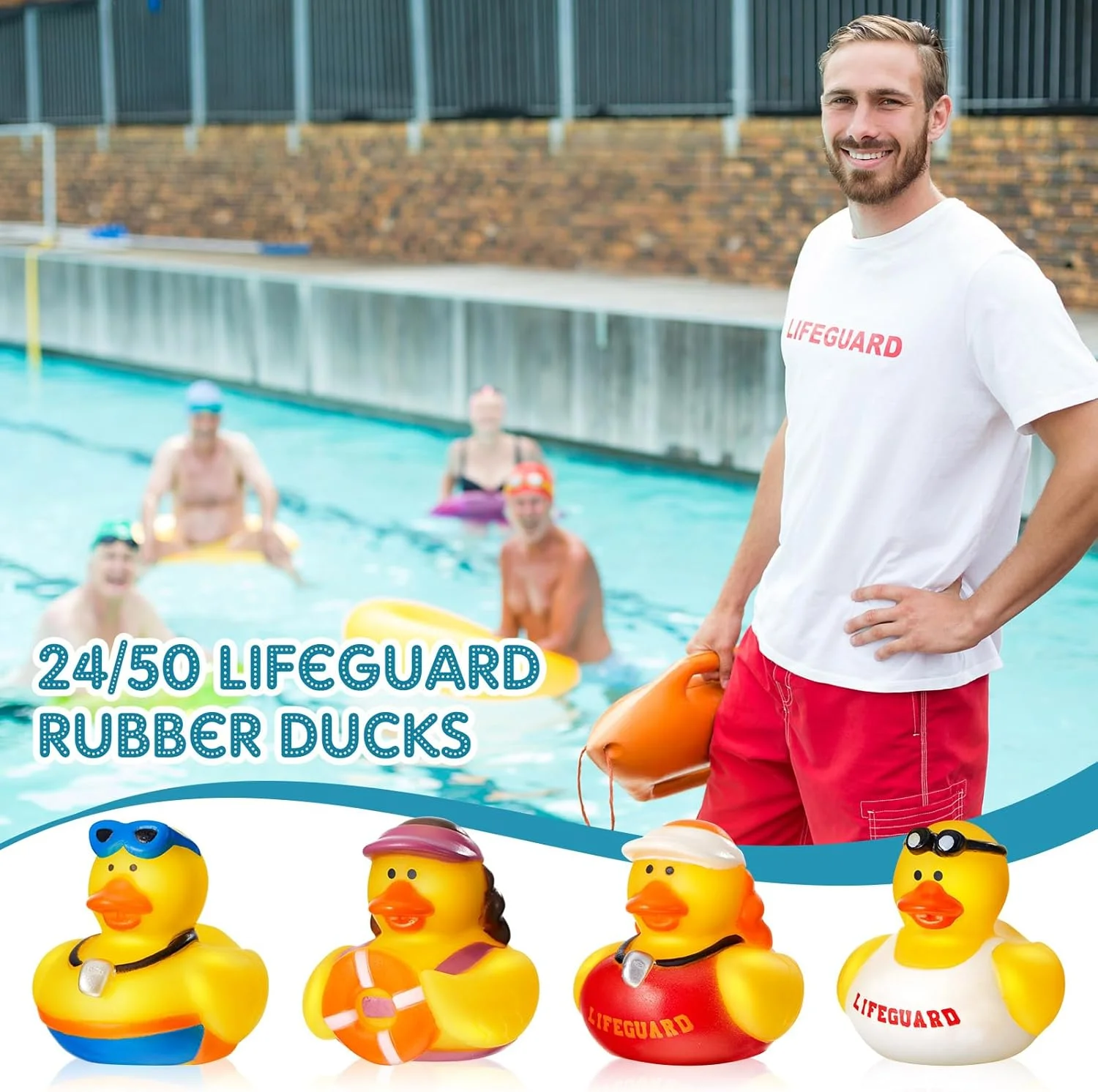 اردک های لاستیکی نگهبان غریق نجات دیکین، 50 عدد، 2 اینچی، مناسب برای حمام، مهمانی های تولد، هدیه استخر ساحلی اردک های لاستیکی نگهبان غریق نجات دیکین، 50 عدد، 2 اینچی، مناسب برای حمام، مهمانی های تولد، هدیه استخر ساحلی