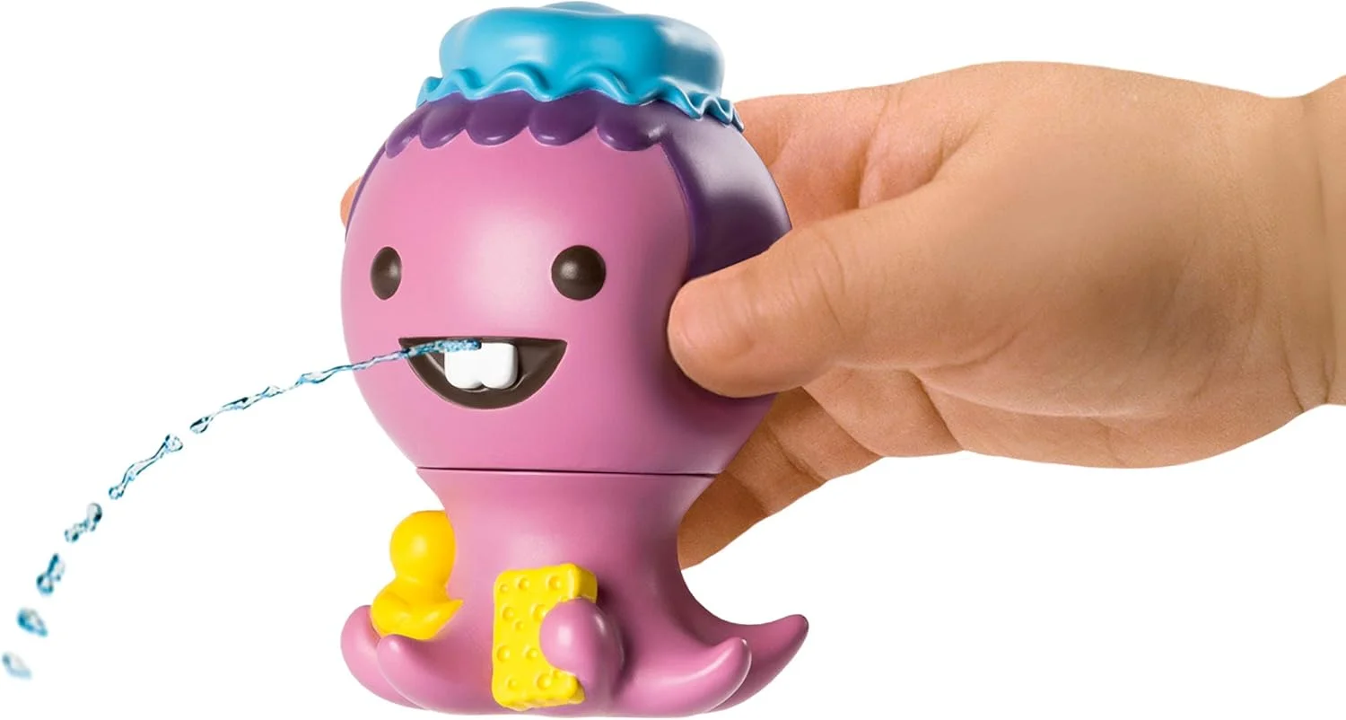 اسباب بازی حمام مینی ساگو، اختاپوس دنیس و قایق شناور، بدون BPA و مقاوم در برابر کپک، اسباب بازی های حمام با تمیز کردن آسان، برای سنین 1 سال به بالا، چند رنگ