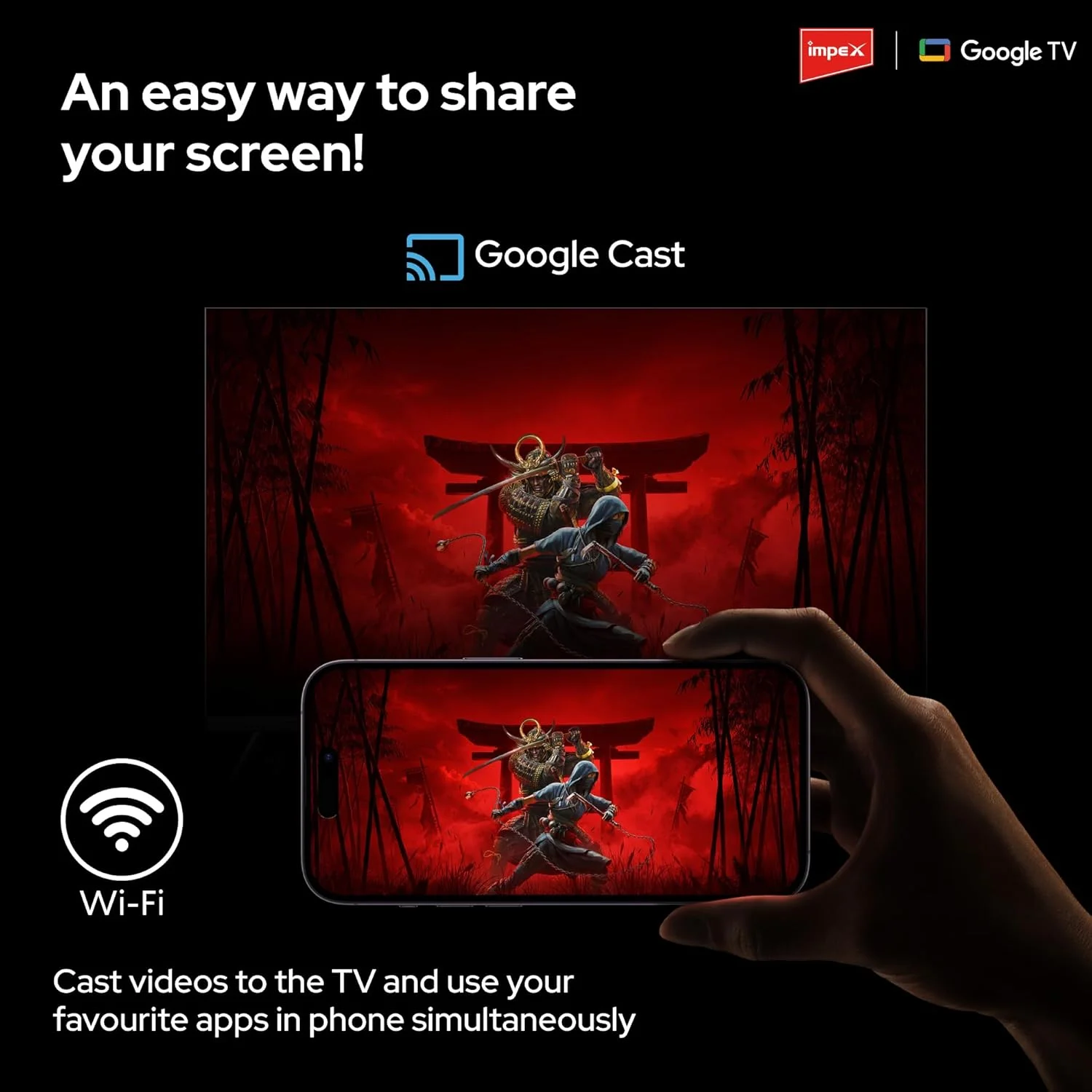 تلویزیون هوشمند 43 اینچ QLED FHD ایمپکس با سیستم عامل گوگل (مدل evoQ 43QLC2) | دارای دستیار گوگل و کرومکست داخلی | ریموت کنترل صوتی | 1 گیگابایت رم، 8 گیگابایت رام | 4 پورت HDMI، 2 پورت USB | پنل A+ | رزولوشن 1920x1080 | طراحی باریک تلویزیون هوشمند 43 اینچ QLED FHD ایمپکس با سیستم عامل گوگل (مدل evoQ 43QLC2) | دارای دستیار گوگل و کرومکست داخلی | ریموت کنترل صوتی | 1 گیگابایت رم، 8 گیگابایت رام | 4 پورت HDMI، 2 پورت USB | پنل A+ | رزولوشن 1920x1080 | طراحی باریک