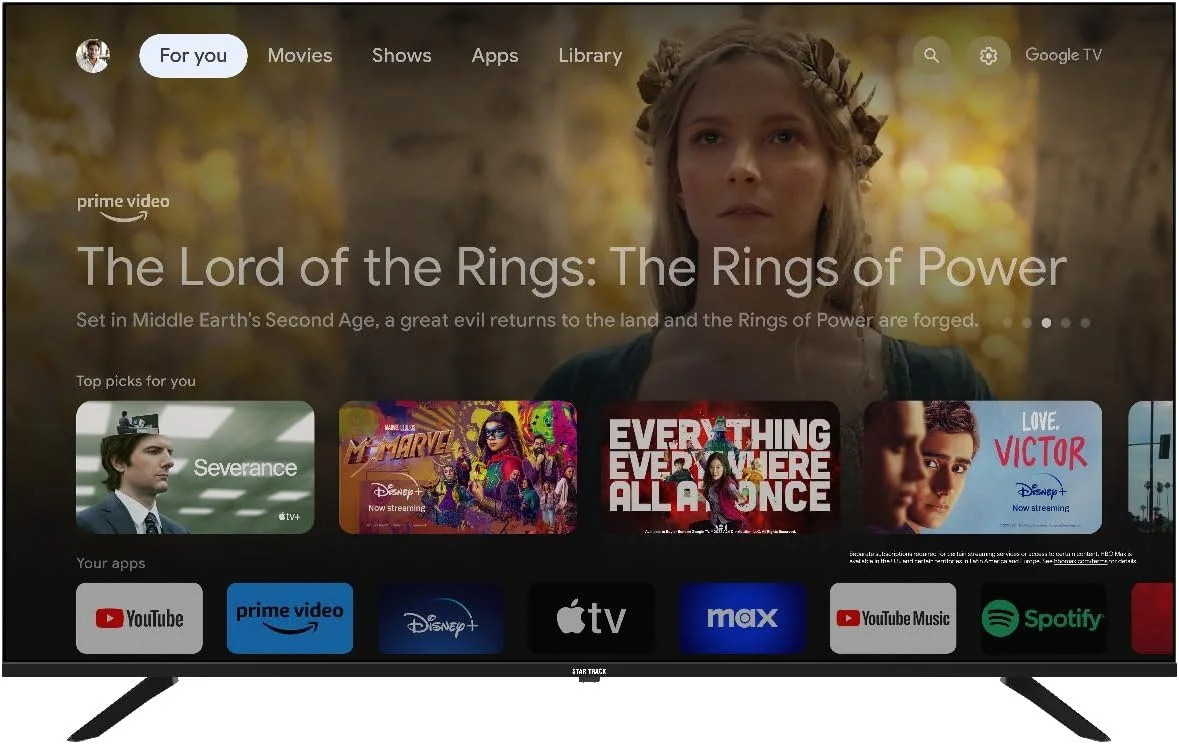 تلویزیون هوشمند 65 اینچ 4K HDR استار ترک با Google TV، کروم کست داخلی و دستیار گوگل، کنترل صوتی بدون دست با Dolby Audio (ST -65K-KT2200GT) تلویزیون هوشمند 65 اینچ 4K HDR استار ترک با Google TV، کروم کست داخلی و دستیار گوگل، کنترل صوتی بدون دست با Dolby Audio (ST -65K-KT2200GT)