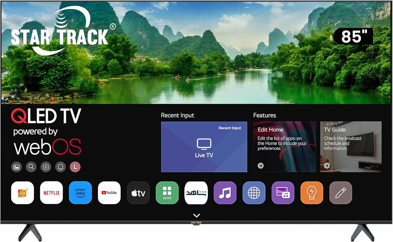 تلویزیون کیولد 85 اینچ استار ترک 4K HDR10+ WebOS با حجم رنگ 95% با کوانتوم دات | نمایشگر فوق العاده روشن 350 نیت | دالبی آدیو | Ultra HD | ریموت کنترل ایر ماوس | سازگار با Apple Airplay & Home تلویزیون کیولد 85 اینچ استار ترک 4K HDR10+ WebOS با حجم رنگ 95% با کوانتوم دات | نمایشگر فوق العاده روشن 350 نیت | دالبی آدیو | Ultra HD | ریموت کنترل ایر ماوس | سازگار با Apple Airplay & Home
