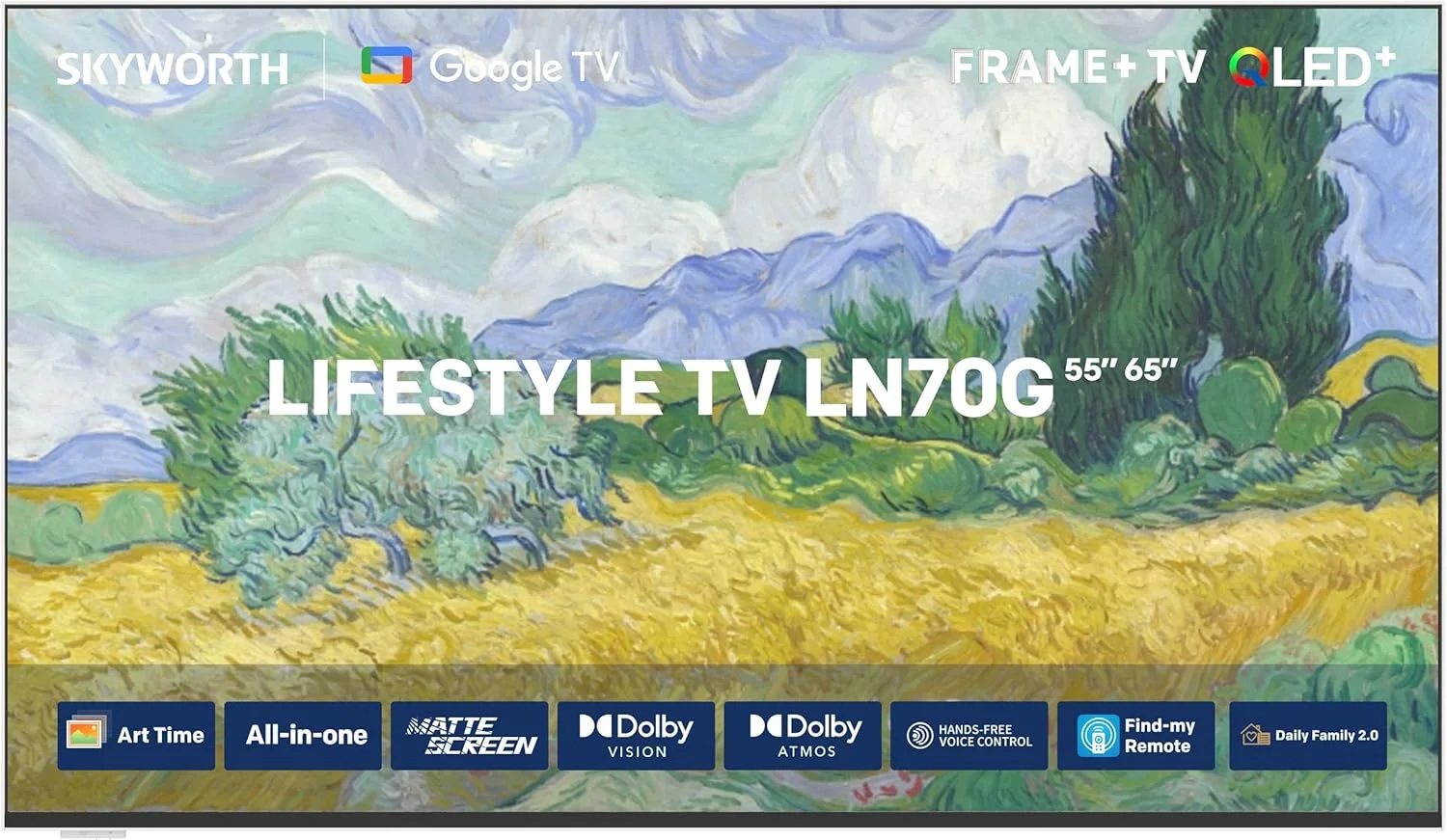 تلویزیون هوشمند 65 اینچی (165 سانتیمتری) 4K UHD QLED اسکایورث مدل 65LN70G - Google TV، Dolby Vision/Atmos، HDR10+، MEMC 120 هرتز، ریموت کنترل صوتی هوش مصنوعی، 3 پورت HDMI 2.1 (VRR/ALLM)، حافظه 32 گیگابایتی - تجربه سینمای خانگی ممتاز تلویزیون هوشمند 65 اینچی (165 سانتیمتری) 4K UHD QLED اسکایورث مدل 65LN70G - Google TV، Dolby Vision/Atmos، HDR10+، MEMC 120 هرتز، ریموت کنترل صوتی هوش مصنوعی، 3 پورت HDMI 2.1 (VRR/ALLM)، حافظه 32 گیگابایتی - تجربه سینمای خانگی ممتاز