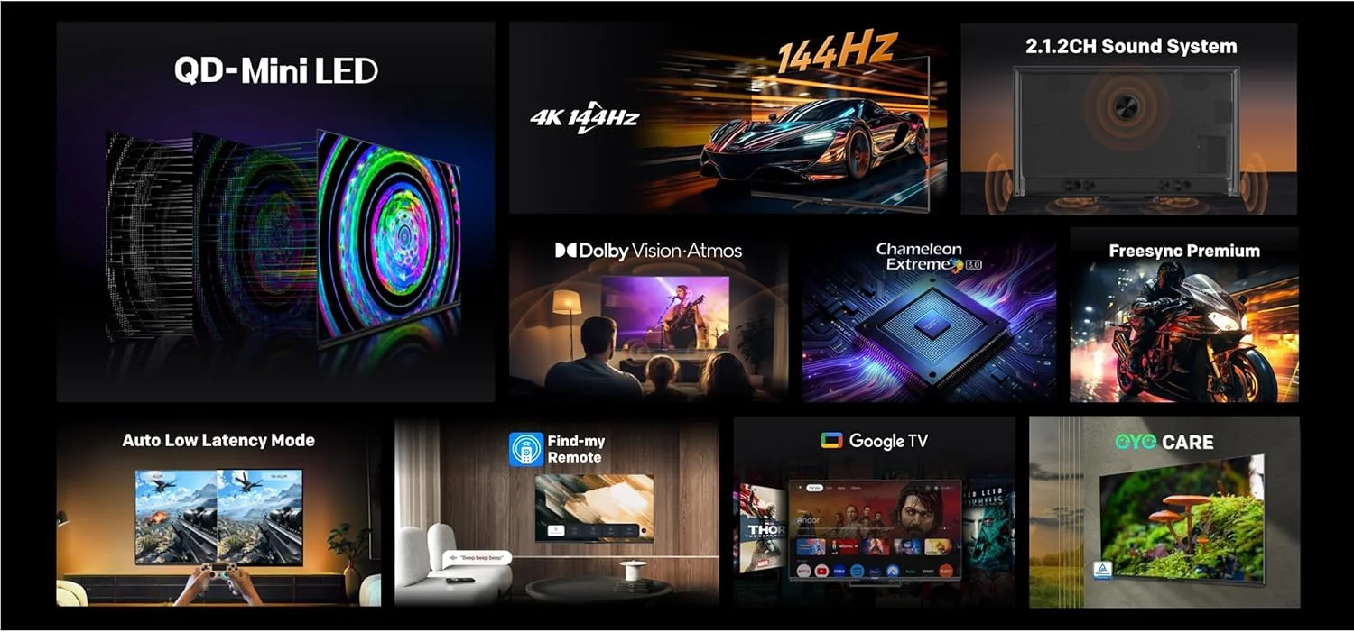 تلویزیون هوشمند 86 اینچی 4K UHD Mini QLED Skyworth 86X8700G - 144 هرتز | Dolby Vision & Atmos | HDR10+ | DVB-T/T2/S2 | 4x HDMI 2.1 (VRR/ALLM) | حافظه 32 گیگابایتی | کنترل صوتی هوش مصنوعی - تجربه نهایی صفحه نمایش بزرگ تلویزیون هوشمند 86 اینچی 4K UHD Mini QLED Skyworth 86X8700G - 144 هرتز | Dolby Vision & Atmos | HDR10+ | DVB-T/T2/S2 | 4x HDMI 2.1 (VRR/ALLM) | حافظه 32 گیگابایتی | کنترل صوتی هوش مصنوعی - تجربه نهایی صفحه نمایش بزرگ