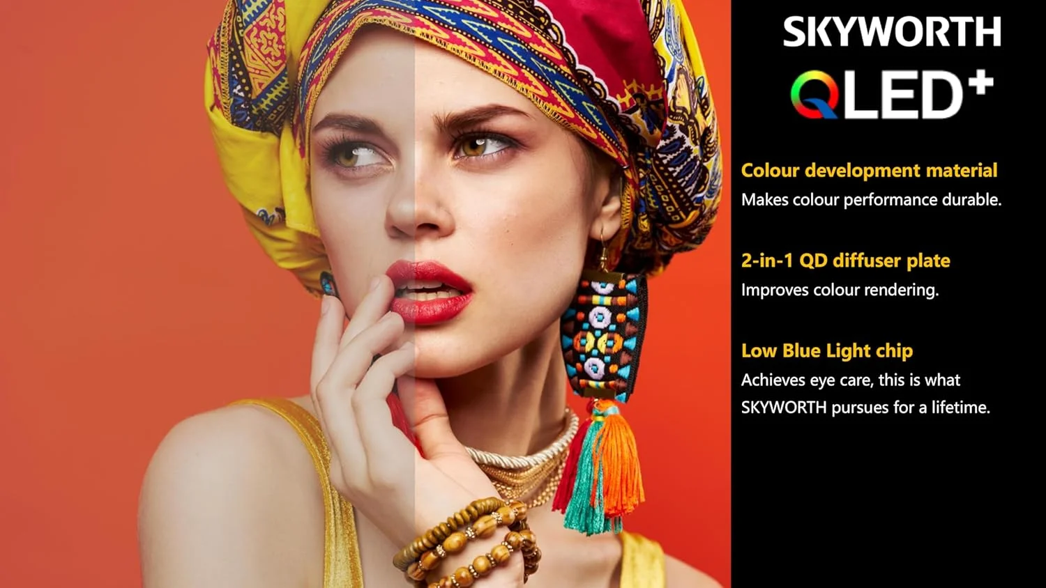 تلویزیون 75 اینچ 4K QLED+ اسکایورث مدل 75Q6500G با Google TV، موتور پردازش تصویر Chameleon Extreme 2.0، فناوری Dolby Atmos، محافظت از چشم Eye Care 2.0، حالت بازی، بلندگوهای 2x12W و کنترل صوتی بدون نیاز به دست تلویزیون 75 اینچ 4K QLED+ اسکایورث مدل 75Q6500G با Google TV، موتور پردازش تصویر Chameleon Extreme 2.0، فناوری Dolby Atmos، محافظت از چشم Eye Care 2.0، حالت بازی، بلندگوهای 2x12W و کنترل صوتی بدون نیاز به دست