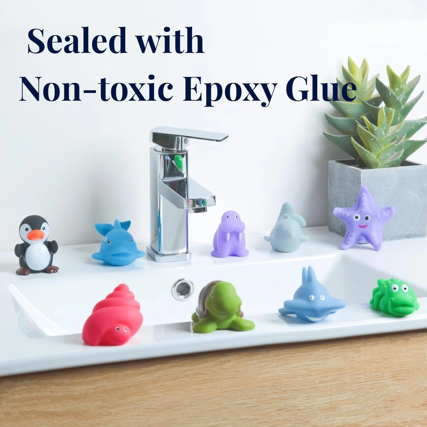 اسباب بازی های حمام بدون سوراخ XY-WQ، برای نوزادان و کودکان نوپا، اسباب بازی های وان بدون سوراخ (حیوانات دریایی Ⅱ، 9 عدد با کیف توری)