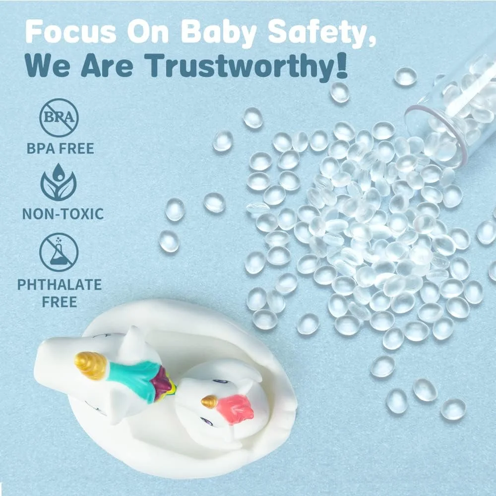 اسباب بازی های حمام کودک ووبی، اسباب بازی های اسپری تک شاخ زیبا، اسباب بازی های لاستیکی شناور وان حمام برای کودکان نوپا 6-12 ماهه، هدیه ایده آل برای دختران، بسته 4 عددی