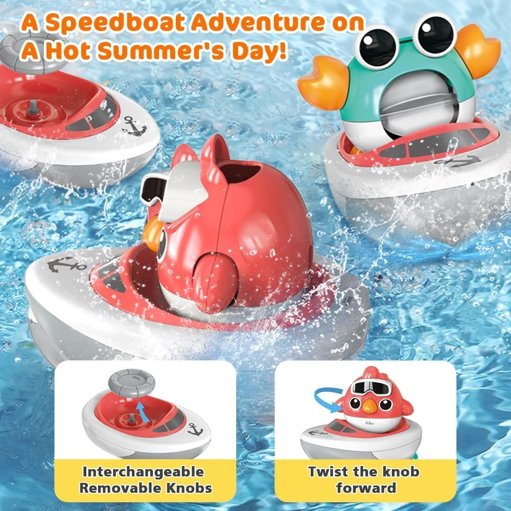 اسباب بازی حمام کودک VATOS، اسباب بازی حمام برای نوزادان پسر و دختر 1 ساله، مجموعه بازی وان حمام کودک با قاب بسکتبال فیل، پرنده، خرچنگ، ابرها، قایق تفریحی برای کودکان نوپا 1-3 ساله