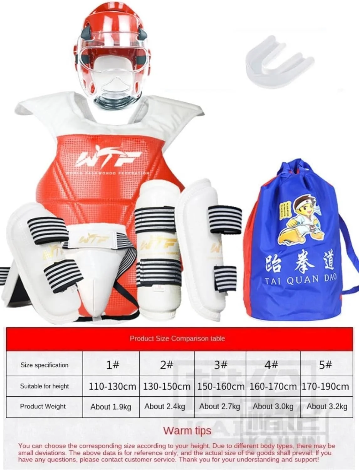 ست محافظ تکواندو 9 تکه شامل محافظ سر، سینه، بازو و محافظ فاق برای کودکان، نوجوانان و بزرگسالان، مناسب تمرینات هنرهای رزمی، کاراته و MMA