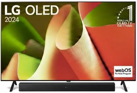 مجموعه تلویزیون 77 اینچ LG مدل OLED77B46LA + ساندبار LG مدل S20 | دالبی دیجیتال | 2.0 کانال، تلویزیون هوشمند 4K OLED با هوش مصنوعی ThinQ، ریموت جادویی، دالبی ویژن، webOS24، مشکی 77 اینچ