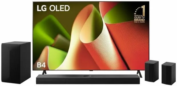 باندل تلویزیون 65 اینچ LG مدل OLED65B46LA + ساندبار LG مدل S75TR، دالبی اتموس 5.1.1 کانال، تلویزیون هوشمند 4K اولد Ultra HD با هوش مصنوعی ThinQ، webOS، الکسا و دستیار گوگل، HDMI 2.1، 2024، سایز 65 اینچ