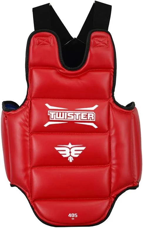 محافظ سینه دو طرفه توییستر کاراته، تکواندو، مناسب برای کاراته، تکواندو، بوکس، موای تای (قرمز/آبی) محافظ سینه دو طرفه توییستر کاراته، تکواندو، مناسب برای کاراته، تکواندو، بوکس، موای تای (قرمز/آبی)