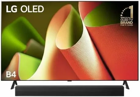 باندل تلویزیون 65 اینچ LG مدل OLED65B46LA + ساندبار LG مدل S20A | دالبی دیجیتال | 2.0 کانال، تلویزیون هوشمند 4K Ultra HD OLED با هوش مصنوعی ThinQ، الکسا و دستیار گوگل، HDMI 2.1، حالت بازی 2024 سایز 65 اینچ