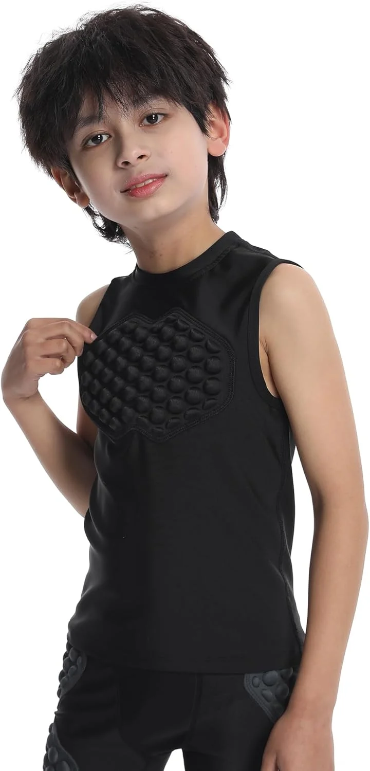 تیشرت محافظ سینه بیسبال Topeter برای کودکان و نوجوانان، محافظ قلب و جناغ سینه برای دروازهبانان و گیرندهها تیشرت محافظ سینه بیسبال Topeter برای کودکان و نوجوانان، محافظ قلب و جناغ سینه برای دروازهبانان و گیرندهها