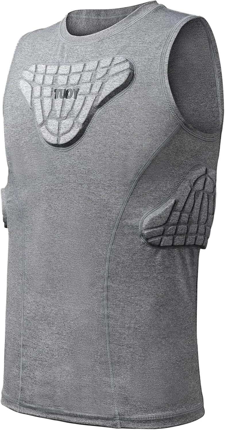 تی شرت پد دار محافظ سینه و دنده نوجوانان TUOY مناسب بیسبال، فوتبال، بسکتبال و لاکراس تی شرت پد دار محافظ سینه و دنده نوجوانان TUOY مناسب بیسبال، فوتبال، بسکتبال و لاکراس