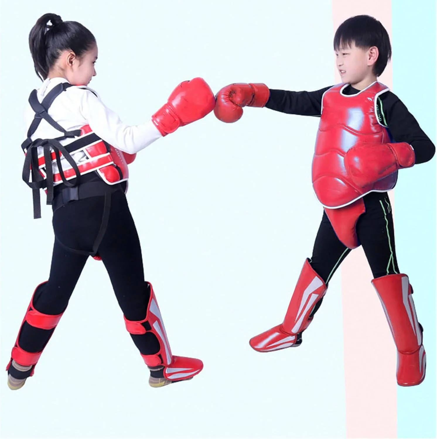 ست لوازم تکواندو و بوکس، لوازم تمرین کاراته برای نوجوانان و بزرگسالان، محافظ ساق پا/سینه/کلاه/محافظ دهان، ست لوازم محافظ هنرهای رزمی ست لوازم تکواندو و بوکس، لوازم تمرین کاراته برای نوجوانان و بزرگسالان، محافظ ساق پا/سینه/کلاه/محافظ دهان، ست لوازم محافظ هنرهای رزمی