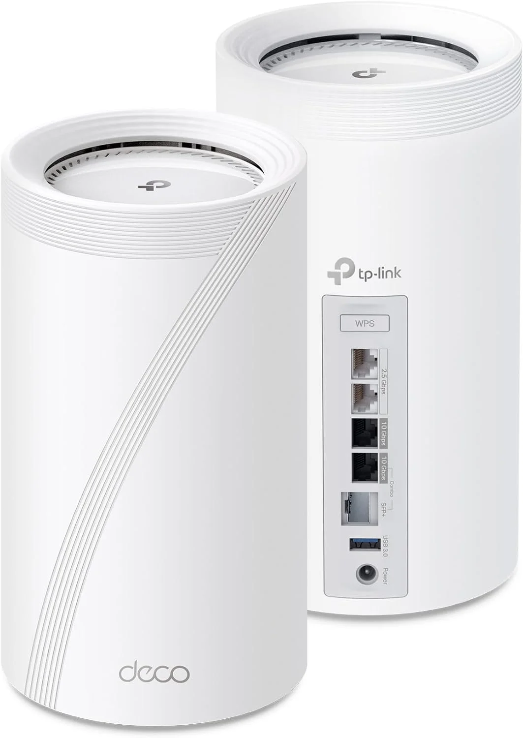 سیستم مش وای فای 7 سه بانده TP-Link BE22000 (Deco BE85) | 12-جریانی 22 گیگابیت بر ثانیه | 2 پورت 10G + 2 پورت 2.5G بک هال سیمی، 8 آنتن با بهره بالا | VPN، AI-Roaming، 4×4 MU-MIMO، HomeShield (بسته 2 عددی)