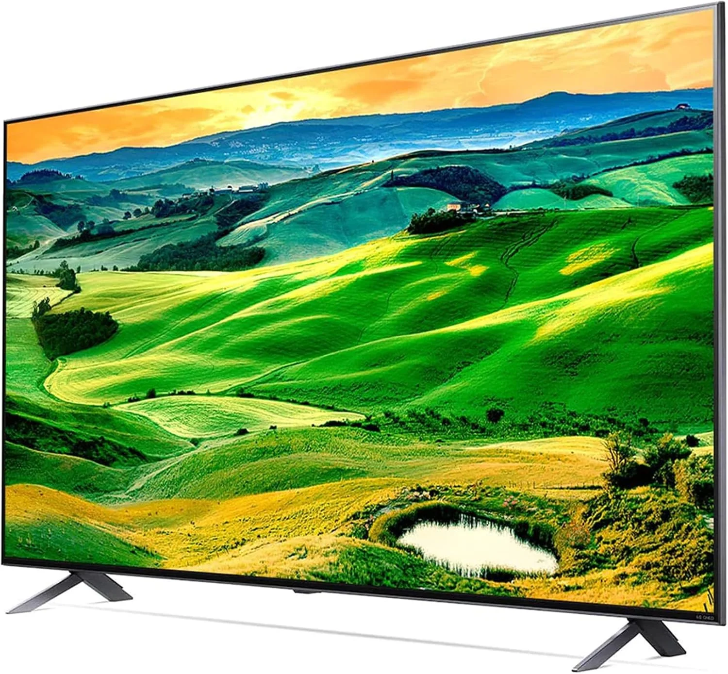 تلویزیون هوشمند 4K ال جی QNED سایز 55 اینچ سری QNED80، طراحی سینمایی صفحه نمایش 4K Active HDR webOS22 با ThinQ AI، مشکی