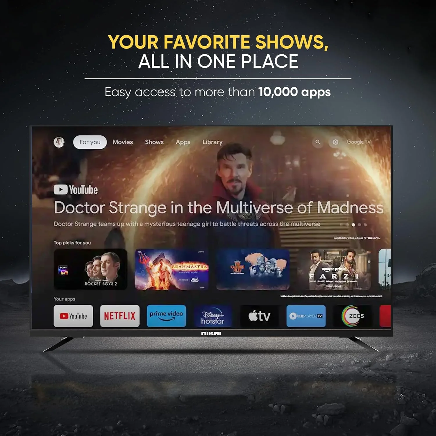 تلویزیون هوشمند 50 اینچ نیکای 4K QLED Ultra HD Google، کنترل صوتی بدون دست، Game Master، Dolby Vision + Atmos، 4K HDR10+، اتصال آسان با دستگاه های اندروید و اپل - NPROG50QLED