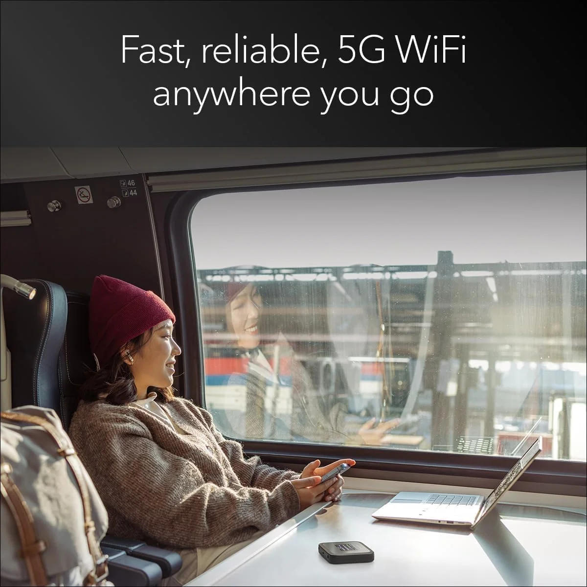 مودم روتر 5G قابل حمل Netgear Nighthawk M3 با اسلات سیم کارت آنلاک شده | هات اسپات وای فای قابل حمل برای استفاده شخصی/تجاری، MiFi 5G و 4G، وای فای 6، تا 32 دستگاه، تا 2.5 گیگابیت بر ثانیه (MH3150)