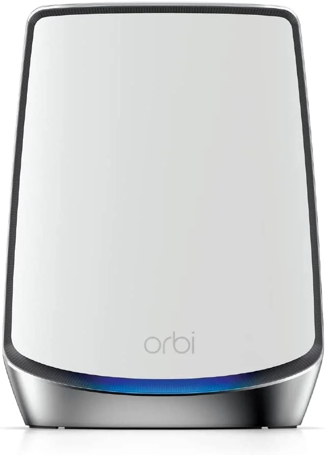 سیستم مش وای فای 6 سه باندی Netgear Orbi (RBK854) برای کل خانه، روتر وای فای 6 با 3 توسعه دهنده ماهواره ای، پوشش تا 930 متر مربع و بیش از 60 دستگاه، مش 11AX AX6000 وای فای، تا 6 گیگابیت بر ثانیه