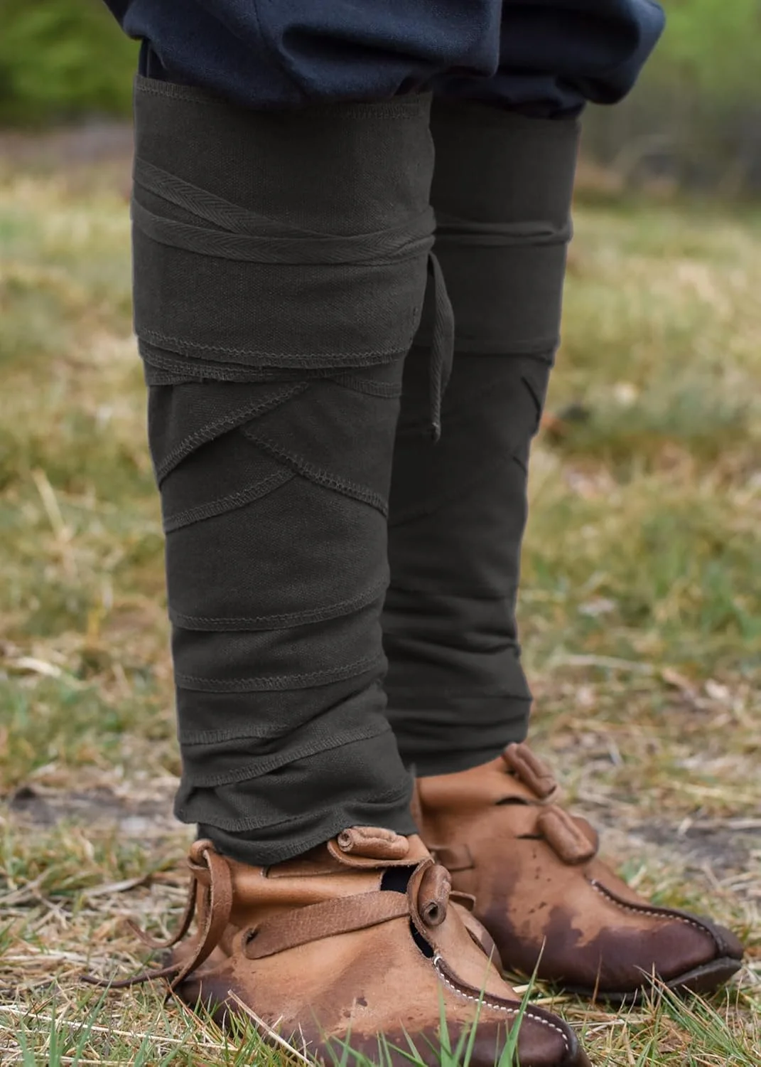 زانوبند ساق پا مدل قرون وسطایی Battle-Merchant مناسب آقایان و بانوان، شلوار قرون وسطایی بومى، شلوار وایکینگ، ساق بند پنبه ای وایکینگ LARP Haithabu