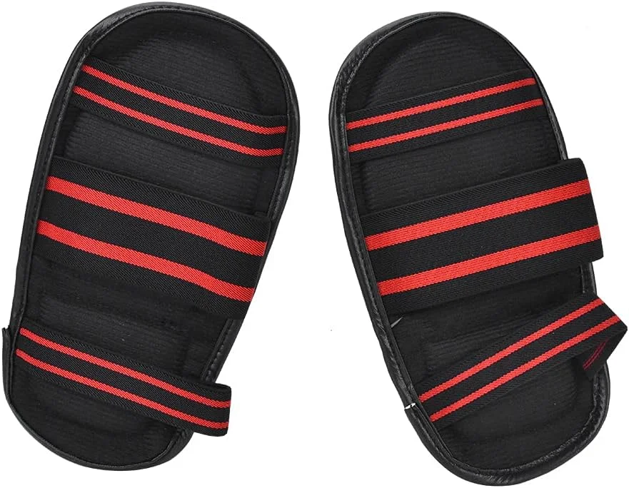 محافظ روی پا Domary EVA مناسب موی تای، بوکس، MMA با کش الاستیک، 2 رنگ مشکی قرمز (مشکی)