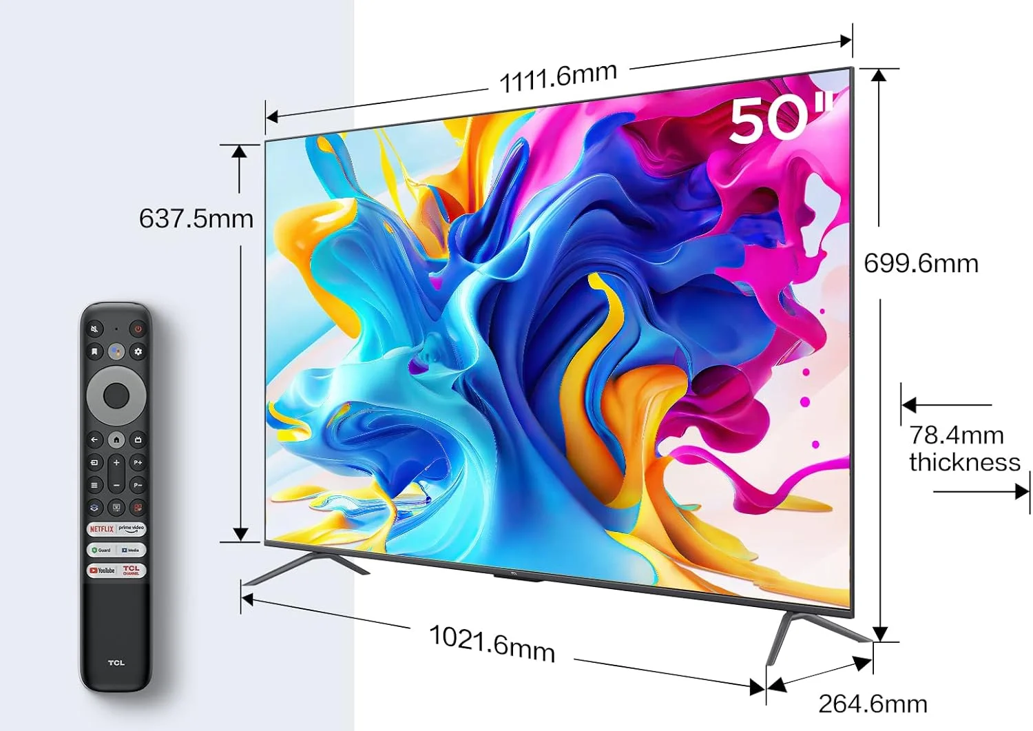 تلویزیون هوشمند 50 اینچ TCL 4K QLED HDR 10+ با Google TV، کنترل صوتی بدون دست، Dolby Vision Atmos، Game Master و طیف رنگی گسترده مدل 50C645 (مدل 2023) تلویزیون هوشمند 50 اینچ TCL 4K QLED HDR 10+ با Google TV، کنترل صوتی بدون دست، Dolby Vision Atmos، Game Master و طیف رنگی گسترده مدل 50C645 (مدل 2023)