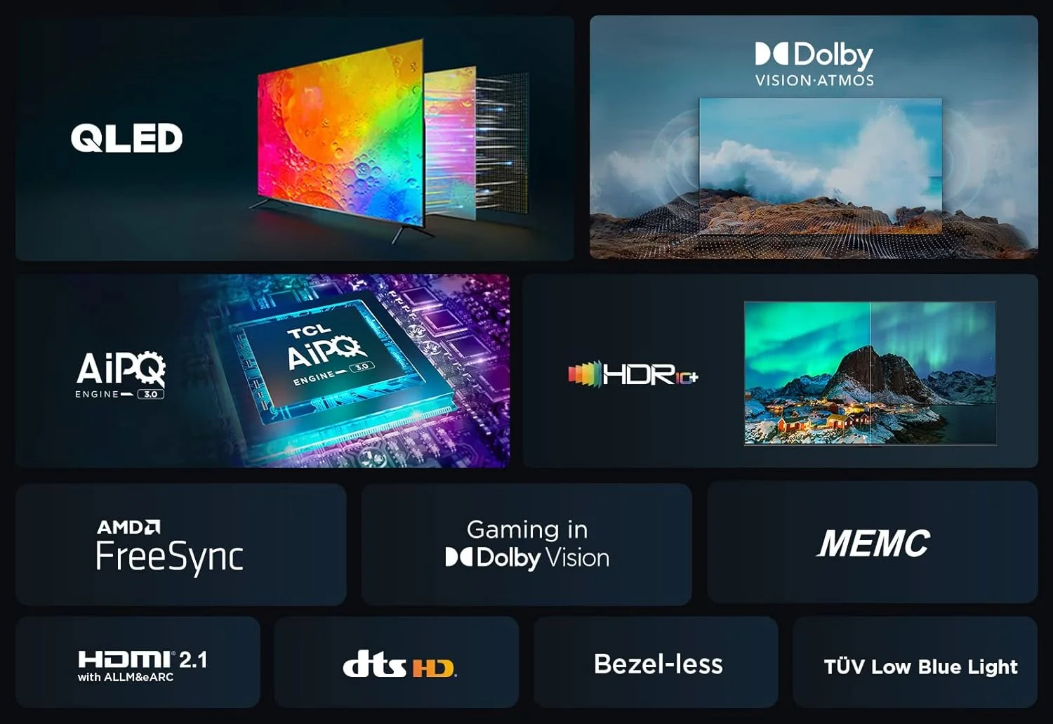 تلویزیون هوشمند 50 اینچ TCL 4K QLED HDR 10+ با Google TV، کنترل صوتی بدون دست، Dolby Vision Atmos، Game Master و طیف رنگی گسترده مدل 50C645 (مدل 2023) تلویزیون هوشمند 50 اینچ TCL 4K QLED HDR 10+ با Google TV، کنترل صوتی بدون دست، Dolby Vision Atmos، Game Master و طیف رنگی گسترده مدل 50C645 (مدل 2023)