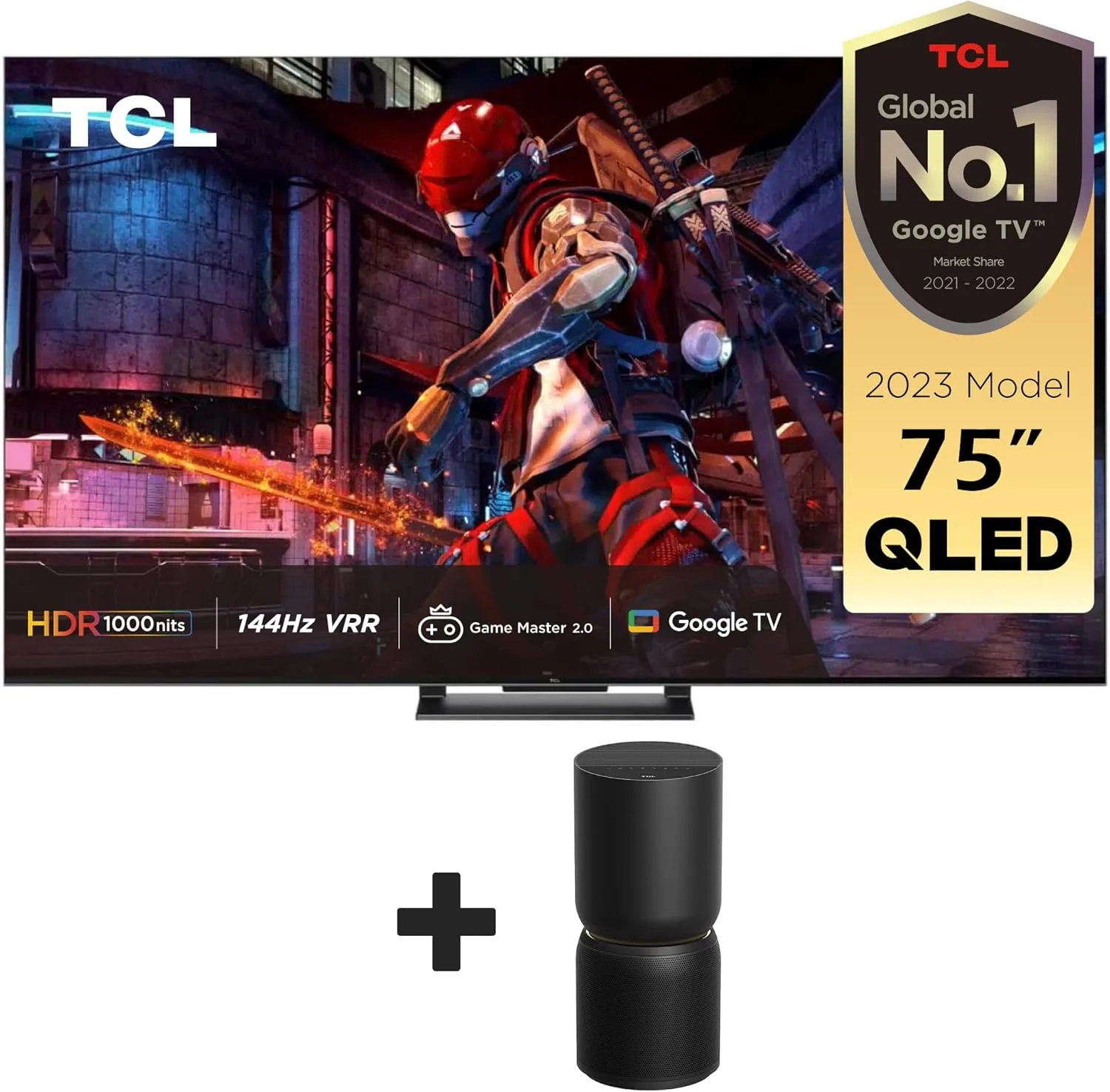 تلویزیون هوشمند کیولد 75 اینچ TCL مدل 75C745 با کیفیت 4K Ultra HD (مدل 2023) + دستگاه تصفیه هوا Breeva A5 رایگان، مشکی تلویزیون هوشمند کیولد 75 اینچ TCL مدل 75C745 با کیفیت 4K Ultra HD (مدل 2023) + دستگاه تصفیه هوا Breeva A5 رایگان، مشکی