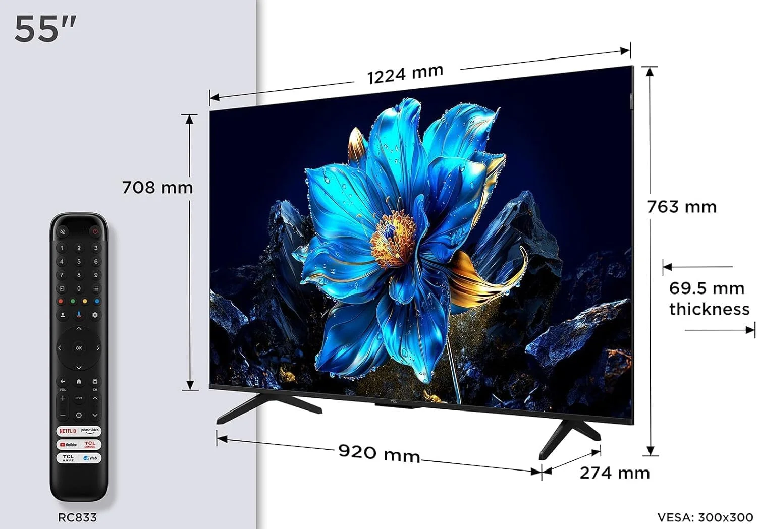 تلویزیون هوشمند تی سی ال مدل 55P7K-UK سایز 55 اینچ QLED 4K Ultra HD HDR Google TV (دستیار گوگل، Freeview Play، Dolby Atmos، Dolby Vision، HDR10+، شتاب دهنده بازی 120 هرتز، وضوح حرکت، مدل جدید 2025) تلویزیون هوشمند تی سی ال مدل 55P7K-UK سایز 55 اینچ QLED 4K Ultra HD HDR Google TV (دستیار گوگل، Freeview Play، Dolby Atmos، Dolby Vision، HDR10+، شتاب دهنده بازی 120 هرتز، وضوح حرکت، مدل جدید 2025)