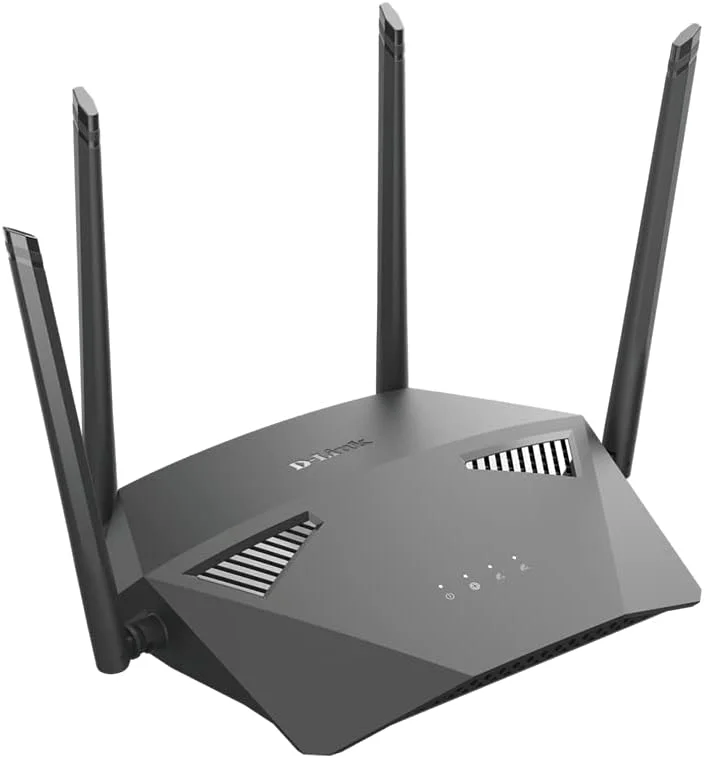 روتر وای فای دی-لینک DIR-1950 AC1900 MU-MIMO دو بانده EasyMesh، دارای 5 پورت گیگابیتی، 4 آنتن خارجی، سازگار با کنترل صوتی، کنترل والدین مبتنی بر پروفایل، مشکی
