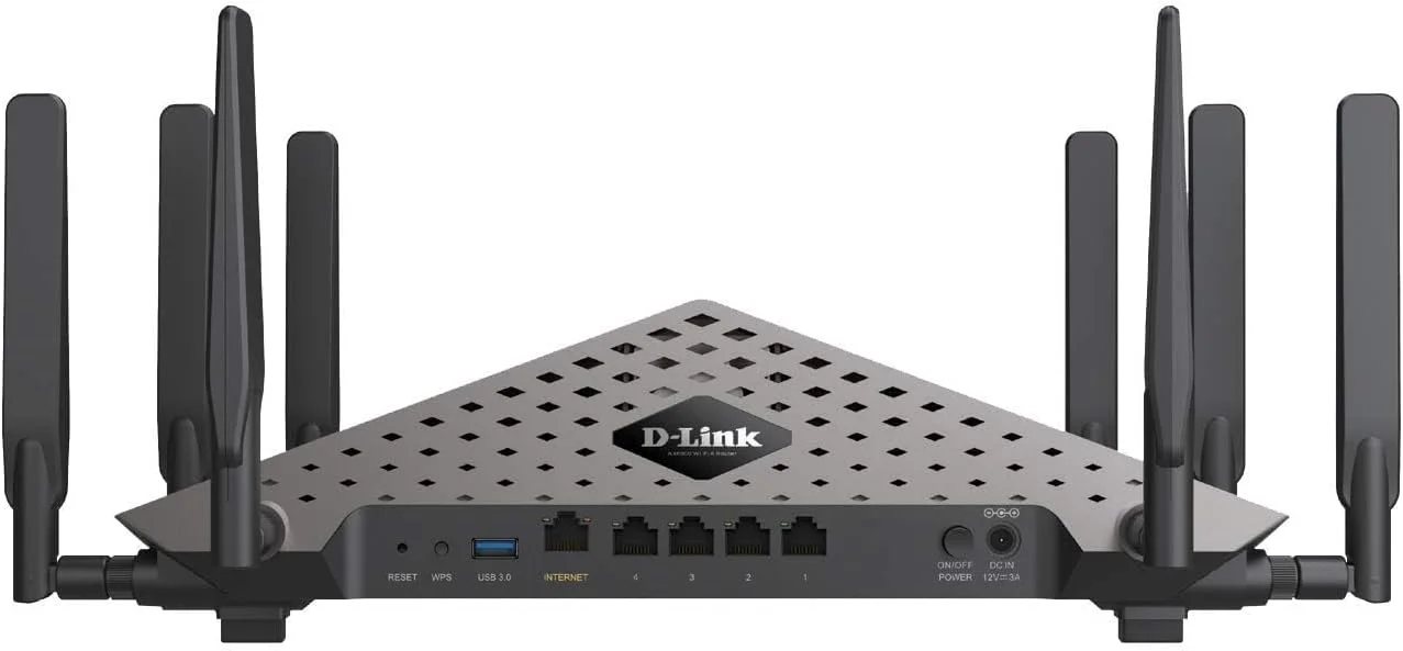 روتر بی سیم AX 6000 دو بانده D-Link (11a/b/g/n/ac/ax)، 4x4 AX، MU-OFDMA، 4 پورت گیگابیتی، WAN 2.5Gbase-T، 8 آنتن خارجی، 1 پورت USB 3.0، FOTA، دوشاخه قابل تعویض UK/EU روتر بی سیم AX 6000 دو بانده D-Link (11a/b/g/n/ac/ax)، 4x4 AX، MU-OFDMA، 4 پورت گیگابیتی، WAN 2.5Gbase-T، 8 آنتن خارجی، 1 پورت USB 3.0، FOTA، دوشاخه قابل تعویض UK/EU