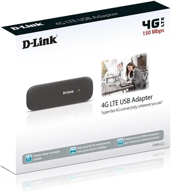 دانگل USB 4G LTE/3G دی-لینک مدل DWM-222/R، مشکی/ذغالی دانگل USB 4G LTE/3G دی-لینک مدل DWM-222/R، مشکی/ذغالی