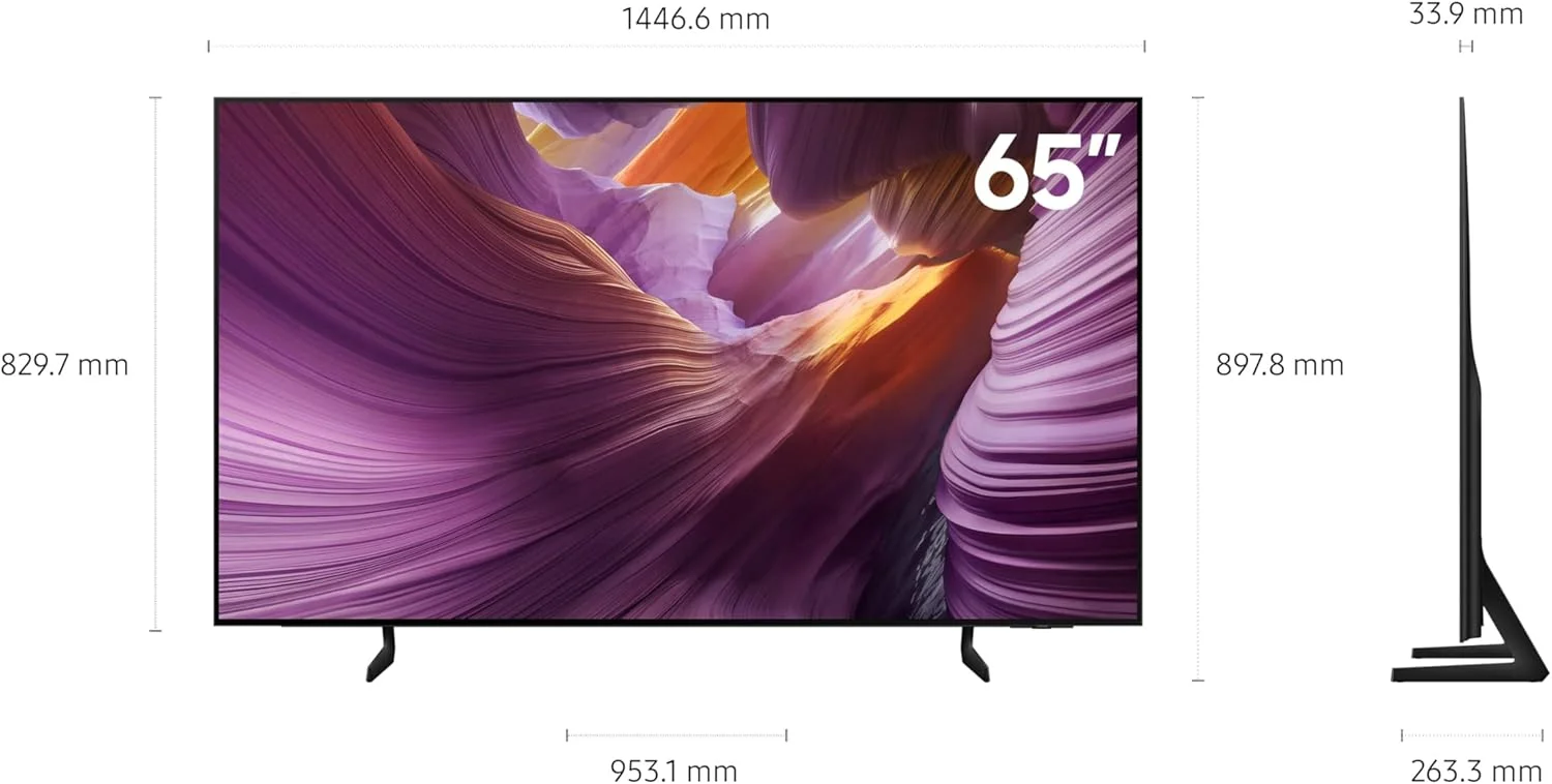 تلویزیون 65 اینچ OLED سامسونگ، مدل S85F، کیفیت 4K، پردازنده NQ4 AI Gen2، ارتقاء کیفیت تصویر 4K AI، OLED HDR، تایید شده توسط PANTONE، تلویزیون هوشمند Samsung Vision AI، مدل QA65S85FAEXZN (نسخه امارات متحده عربی - 2025)