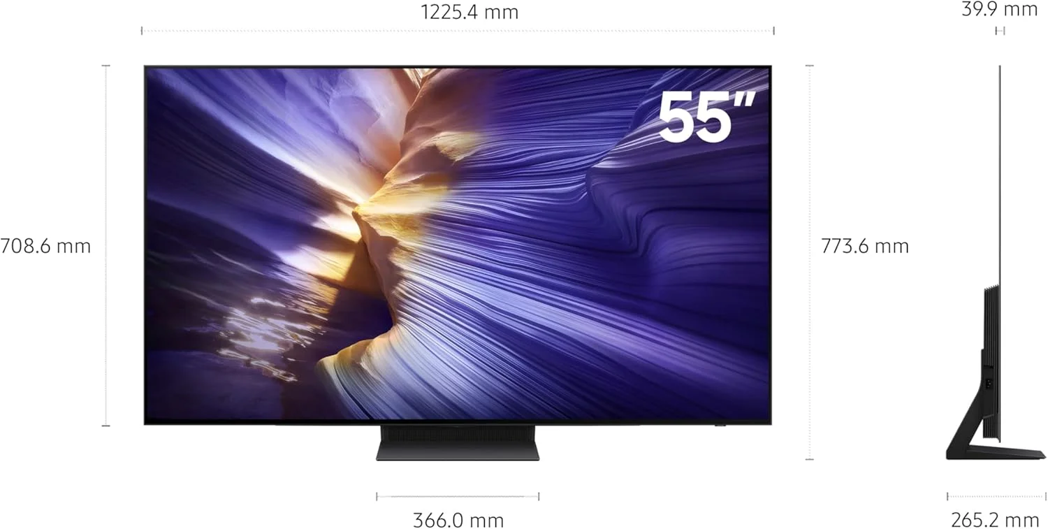 تلویزیون 55 اینچ OLED سامسونگ، S90F، 4K، پردازنده NQ4 AI Gen3، ارتقاء کیفیت تصویر 4K AI Pro، OLED HDR+، Motion Xcelerator 144Hz، تلویزیون هوشمند Samsung Vision AI، QA55S90FAUXZN (نسخه امارات متحده عربی - 2025)