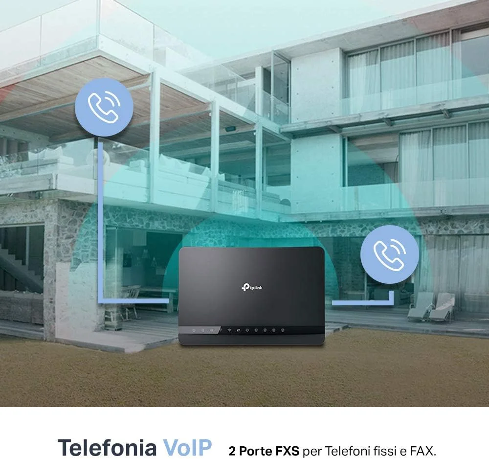 مودم روتر تی پی-لینک دو بانده گیگابیتی VoIP EVDSL مودم روتر تی پی-لینک دو بانده گیگابیتی VoIP EVDSL