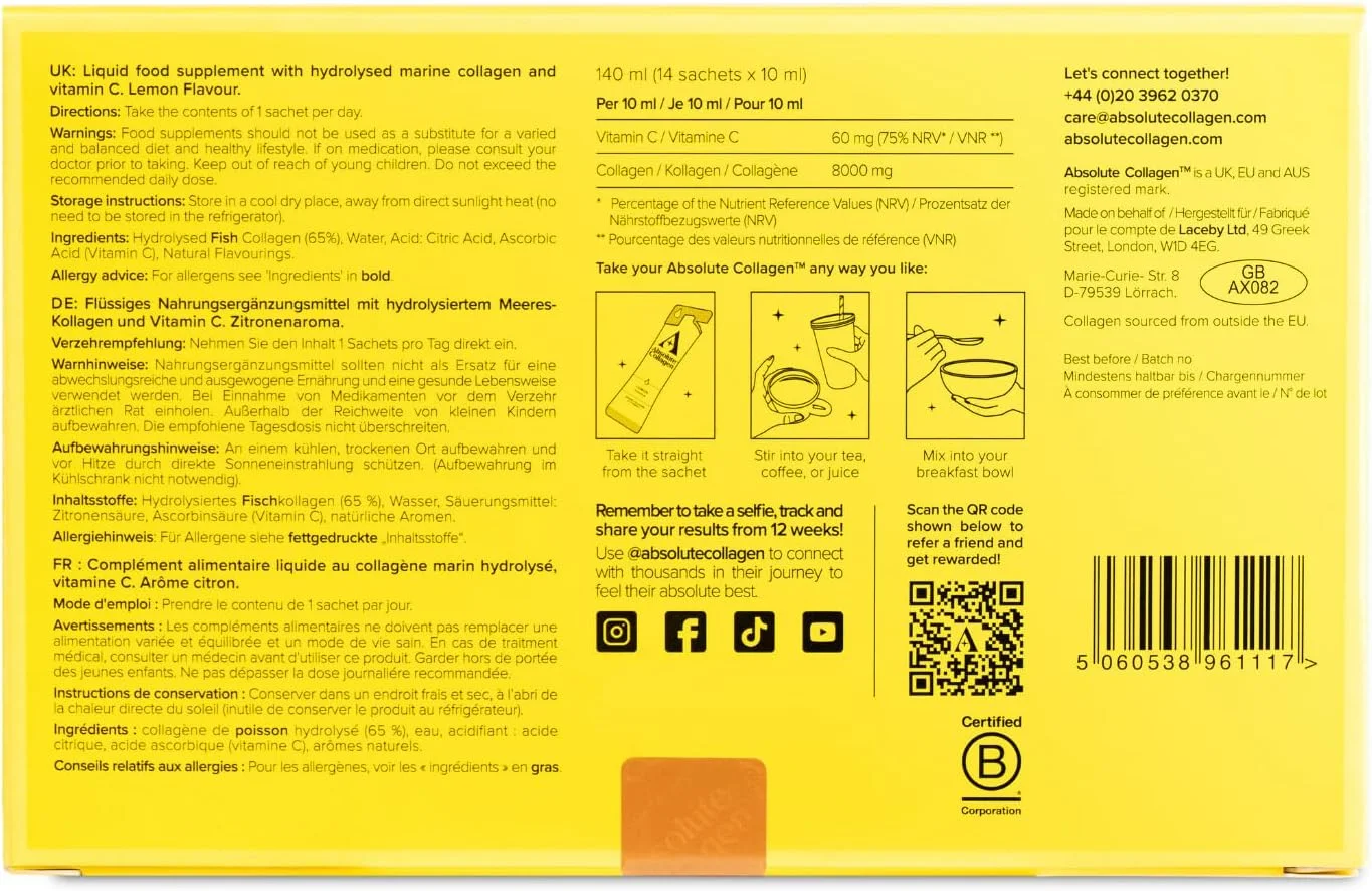 مکمل کلاژن مایع دریایی برای بانوان - طعم لیمو (لیمو اصلی)