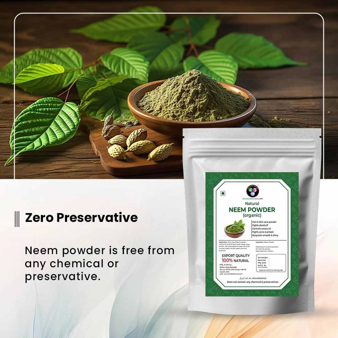 پودر برگ چریش بادی کر ABC آیورودا برای پوست و مو، بسته بندی 100 گرمی زیپ دار پودر برگ چریش بادی کر ABC آیورودا برای پوست و مو، بسته بندی 100 گرمی زیپ دار