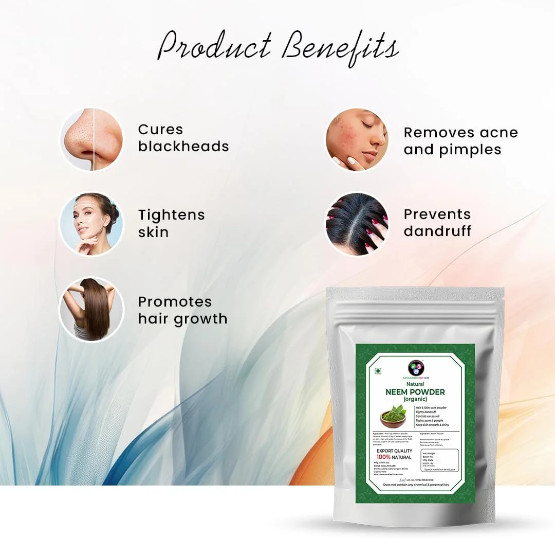 پودر برگ چریش بادی کر ABC آیورودا برای پوست و مو، بسته بندی 100 گرمی زیپ دار پودر برگ چریش بادی کر ABC آیورودا برای پوست و مو، بسته بندی 100 گرمی زیپ دار