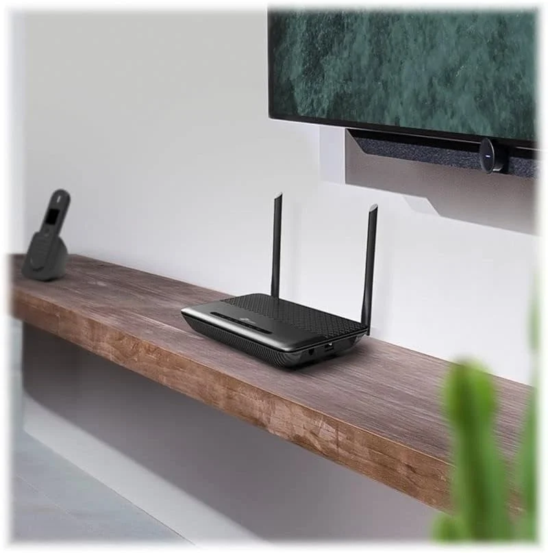 مودم روتر تلفنی VDSL/DSL بیسیم TP-Link TD-W9960v (300 مگابیت در ثانیه در 2.4 گیگاهرتز، VDSL Vectoring 100 مگابیت در ثانیه، سازگار با Telekom/1&1/Vodafone/O2، پایه DECT و سرور رسانه، فقط برای آلمان) مشکی مودم روتر تلفنی VDSL/DSL بیسیم TP-Link TD-W9960v (300 مگابیت در ثانیه در 2.4 گیگاهرتز، VDSL Vectoring 100 مگابیت در ثانیه، سازگار با Telekom/1&1/Vodafone/O2، پایه DECT و سرور رسانه، فقط برای آلمان) مشکی