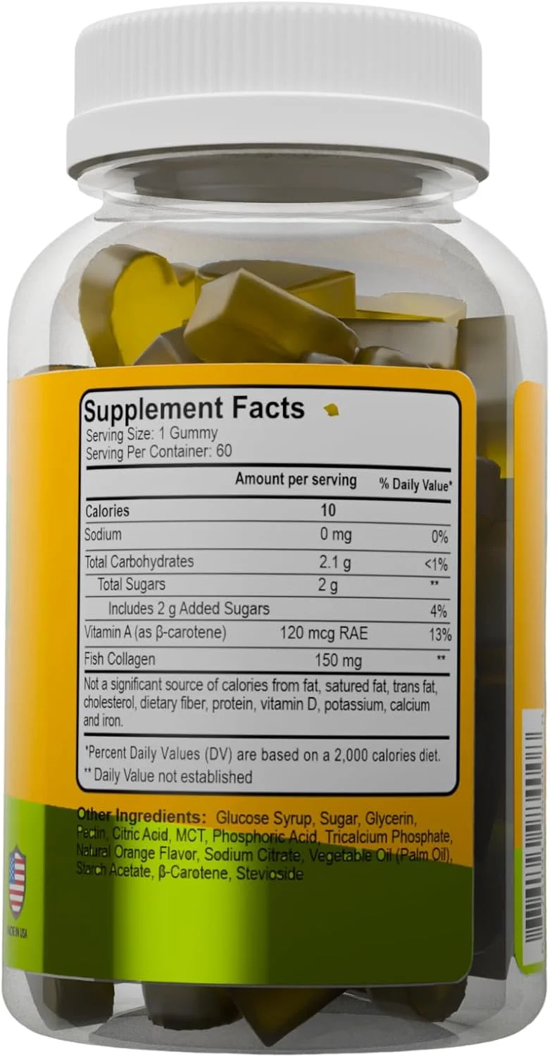 پاستیل های کلاژن ALFA VITAMINS با ویتامین A برای سلامت پوست، مکمل رشد مو و ناخن برای مردان و زنان، غیر تراریخته، بدون ژلاتین - 60 عدد پاستیل های کلاژن ALFA VITAMINS با ویتامین A برای سلامت پوست، مکمل رشد مو و ناخن برای مردان و زنان، غیر تراریخته، بدون ژلاتین - 60 عدد