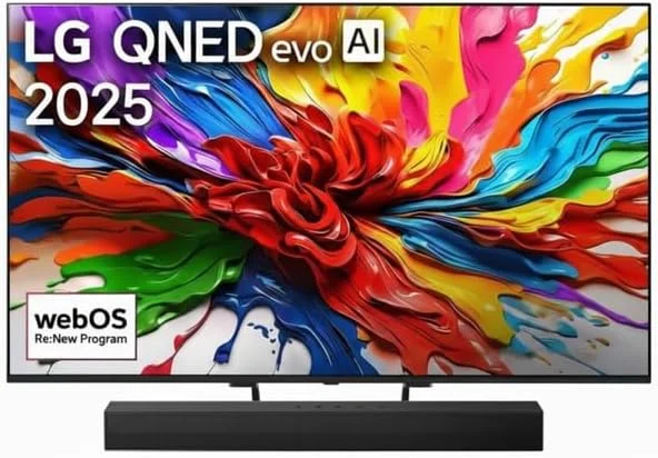مجموعه تلویزیون 65 اینچ LG مدل 65QNED93A + ساندبار LG مدل S20 | دالبی دیجیتال | 2.0 کانال، تلویزیون هوشمند 4K با نرخ نوسازی 144 هرتز و فناوری QNED evo AI، سایز 65 اینچ